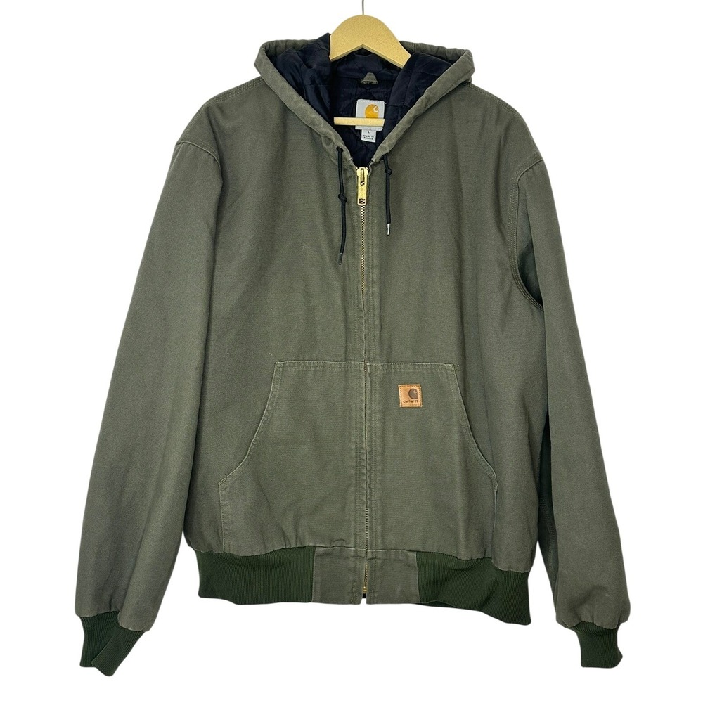 Vintage Carhartt Active Jacket Mens Large Moss Green J280 MOS Canvas Hoode